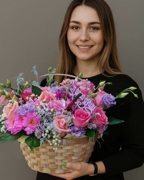 Букет в корзине