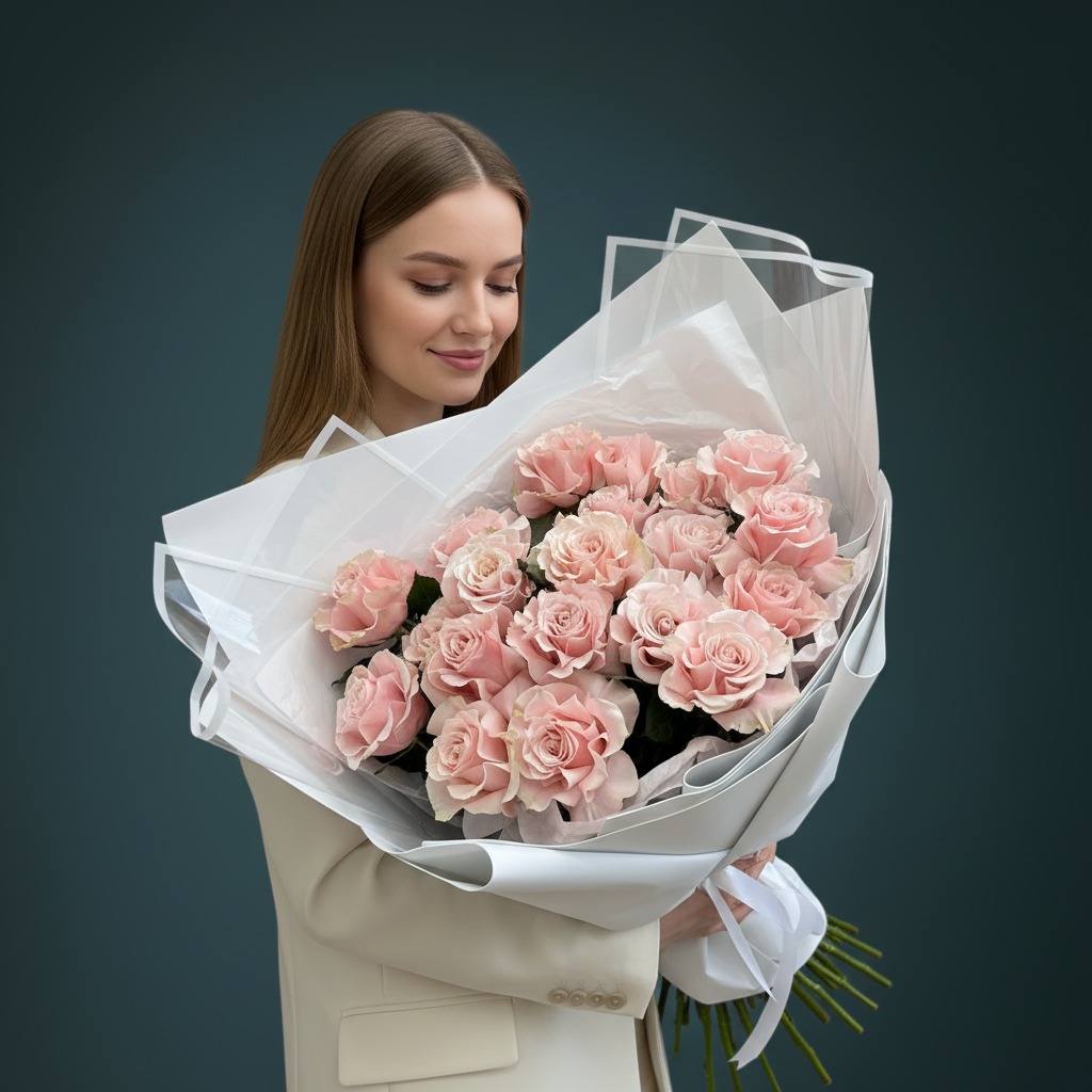 21 французская роза в упаковке