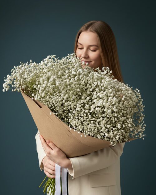 Букет из 25 белых гипсофил